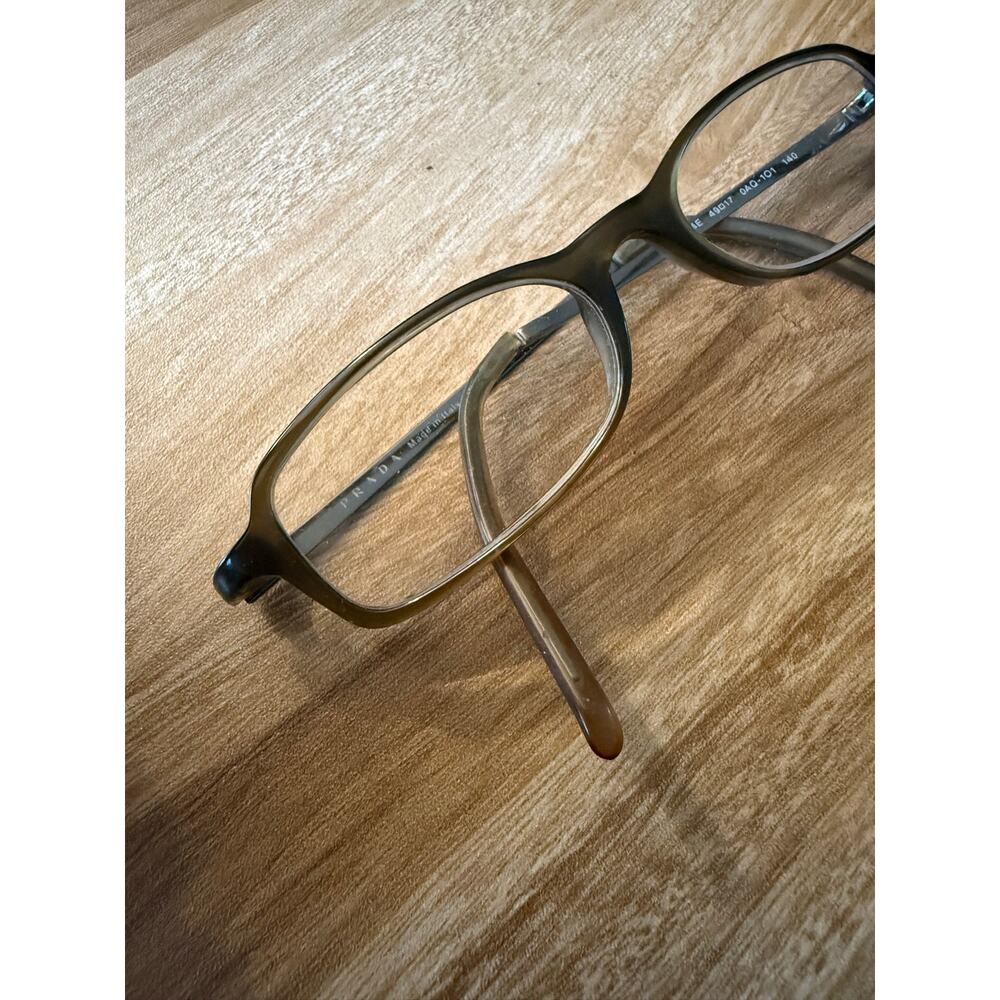 Vintage Prada Matte Hunter Green Skinny Metal VPR 14E Frames - Picture 5 of 7